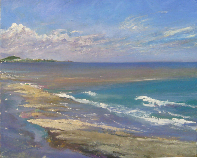 river mouth snad dune painting